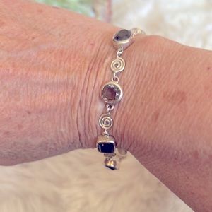 Smoky Quartz and real silver custom made bracelet. One of a kind